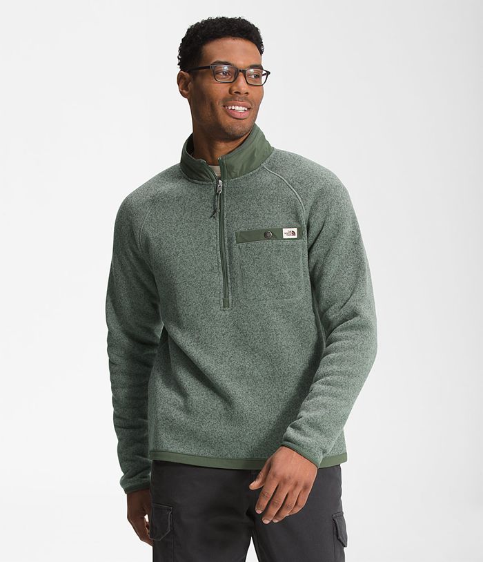 The North Face Pullover Gordon Lyons ¼ Zip Green - Mens - Thailand VYOWT-4021